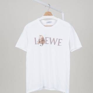 로에베 레플리카 남여공용 팻 타이거 그래픽 코튼 티셔츠 | 명품 레플리카